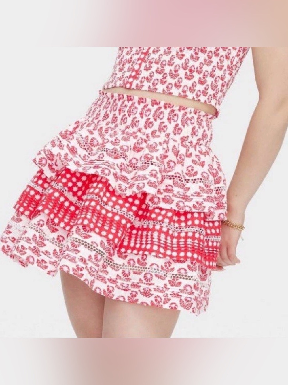 ROLLER RABBIT Tiered Mini Skirt, size S, NWOT